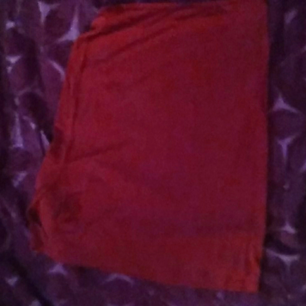 Burnt orange mini skirt with slit